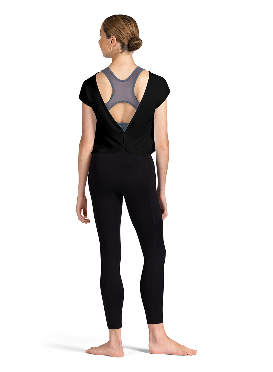 Boat Neckline Deep V Back T-Shirt (Z3362)