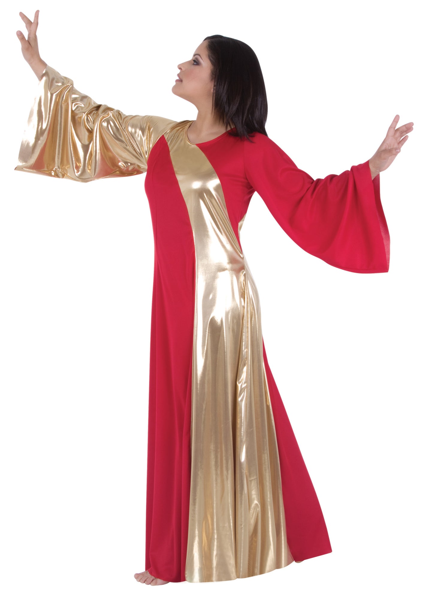 592 Bell Sleeve Scarlet w Gold