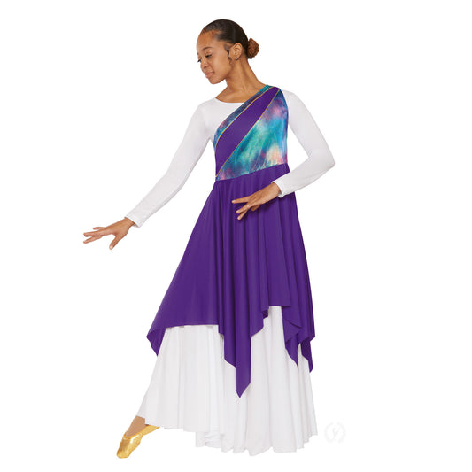 Sky/Purple Child Iridescent Asymmetrical Tunic (97567C)