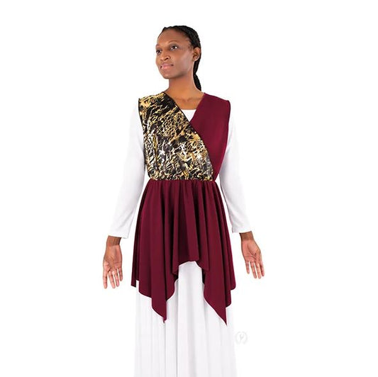 Burgundy and Gold Child High Favor Divinity Tunic (13118C)