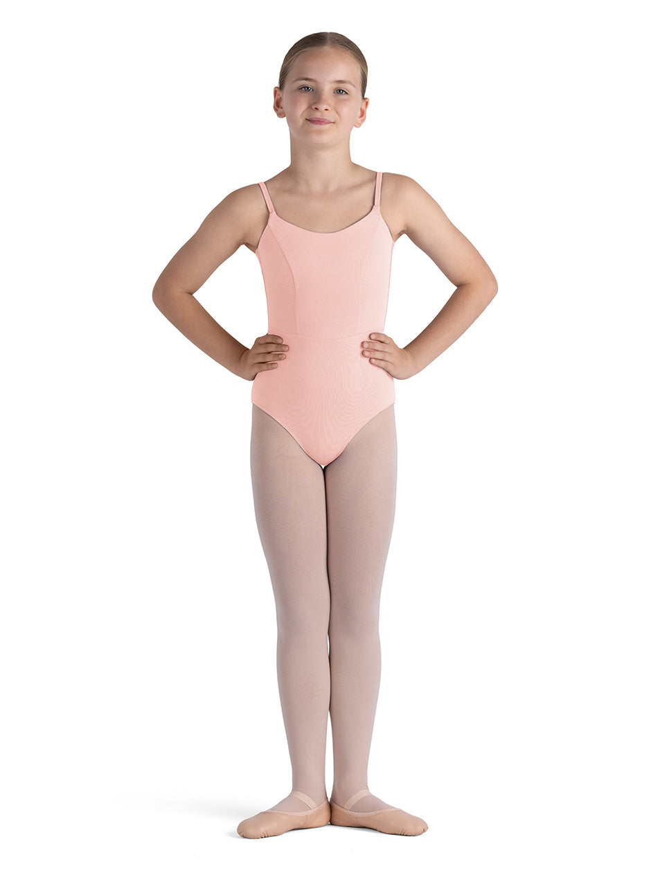 Light Pink Child Double Scoop Camisole Leotard (CL4207)