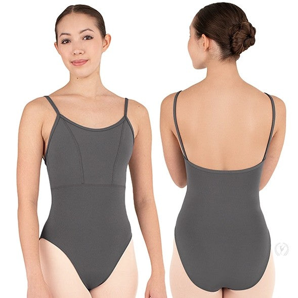 Camisole strap leotard with princess seams