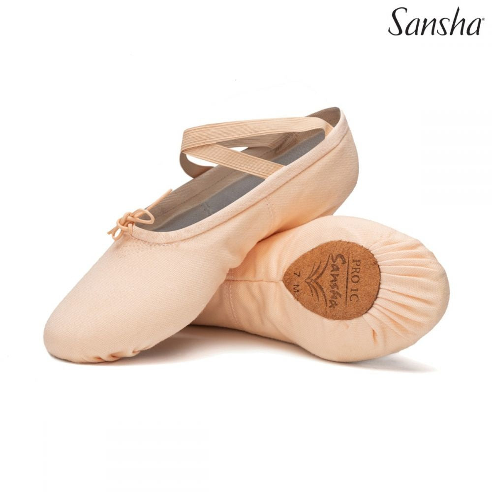 Sansha Canvas Split Sole Ballet Shoe (PRO1C) Light Pink