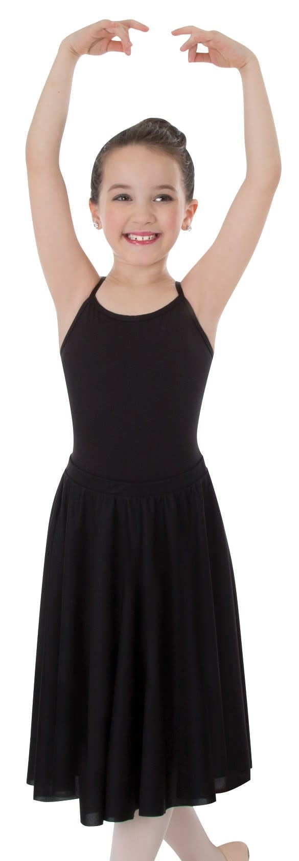 black dress pink tights Body Wrappers Kids Character Dance Below-The-Knee Circle Skirt, 0511 Black / 4-6