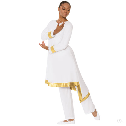 19115_wht  gold_praisetunic