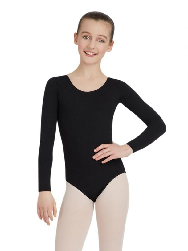 capezio_long_sleeve_leotard_girls_black_tb134c_f