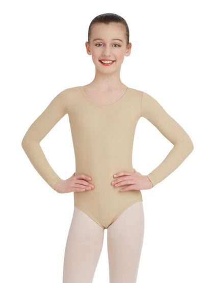 capezio_long_sleeve_leotard_girls_nude_tb134c_f